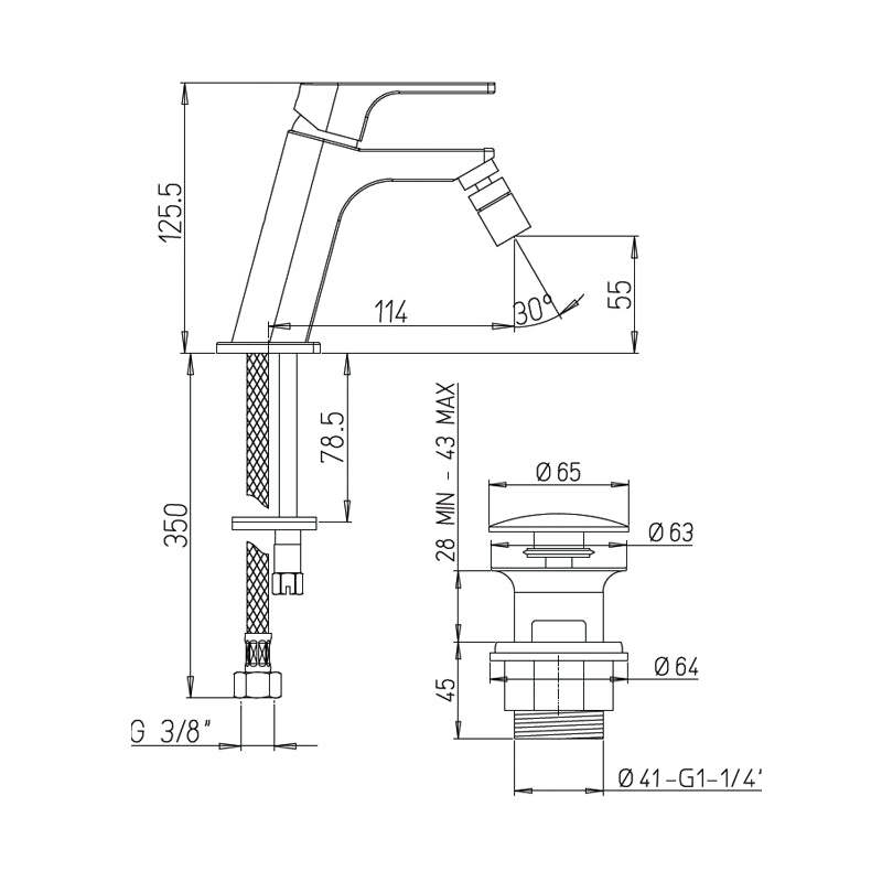 Set Miscelatori Lavabo e Bidet Con Pilette Atacama - Paini (25694293)