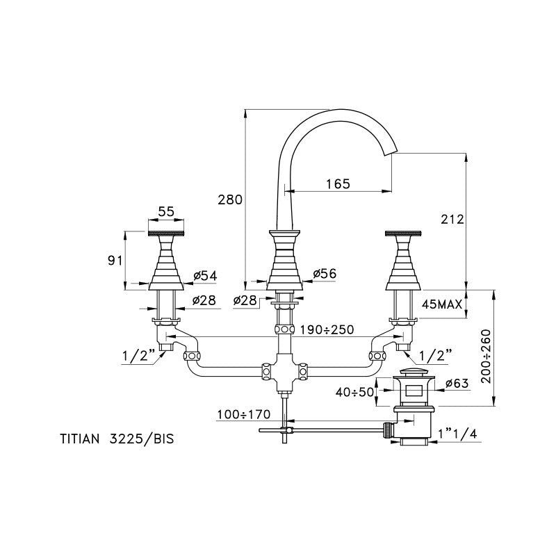 Gruppo Rubinetti Lavabo Cromo Con Piletta Titian - Rubinetteria Stella (25669628)
