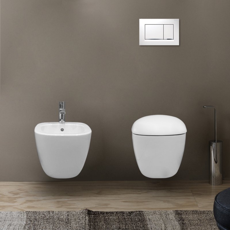 Wc Sospeso Senza Brida Citterio Bianco con Coprivaso Soft Close Incluso - Geberit