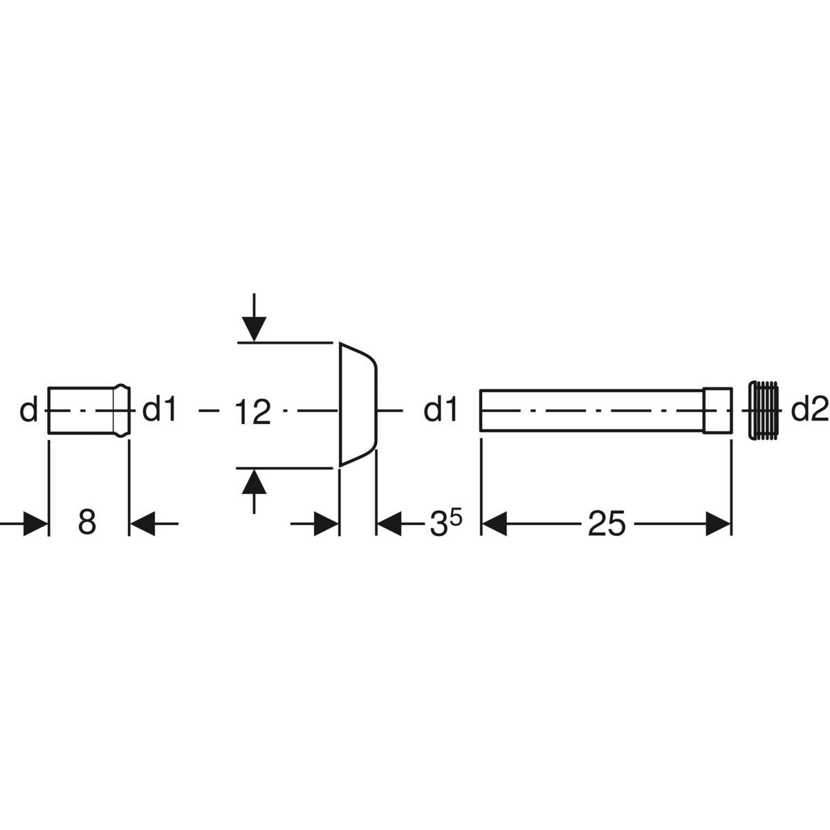Kit cannotto Geberit con rosone per collegamento di canotti e Wc (25670073)