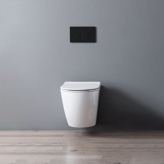 Wc Sospeso Senza Brida Diamante 52 Bianco Lucido con Coprivaso Slim Soft Close Incluso - Meda (25695956)