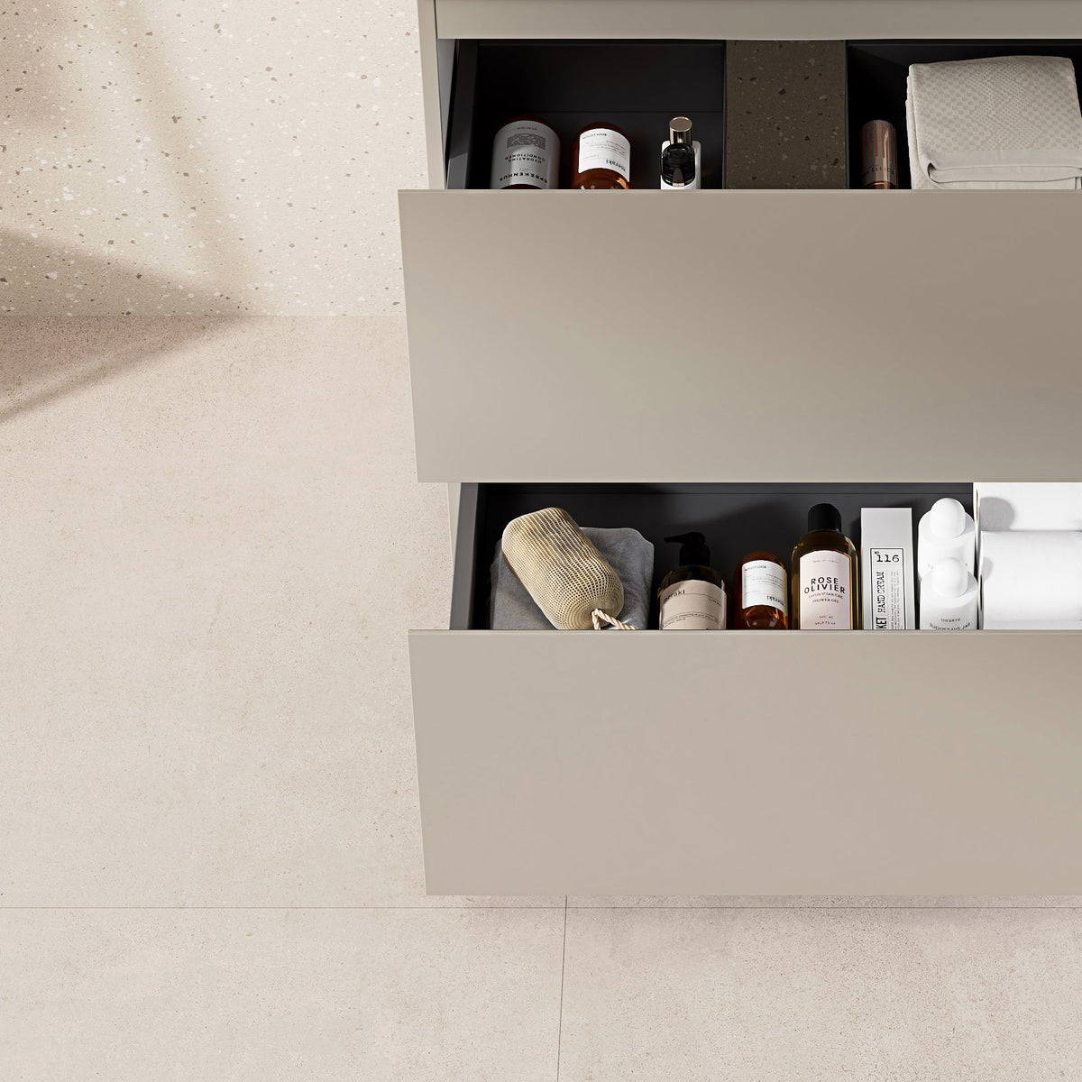 Mobile bagno a Terra 60 cm Grigio Cenere Lavabo in Ceramica Senza Specchio - Nube Paint
