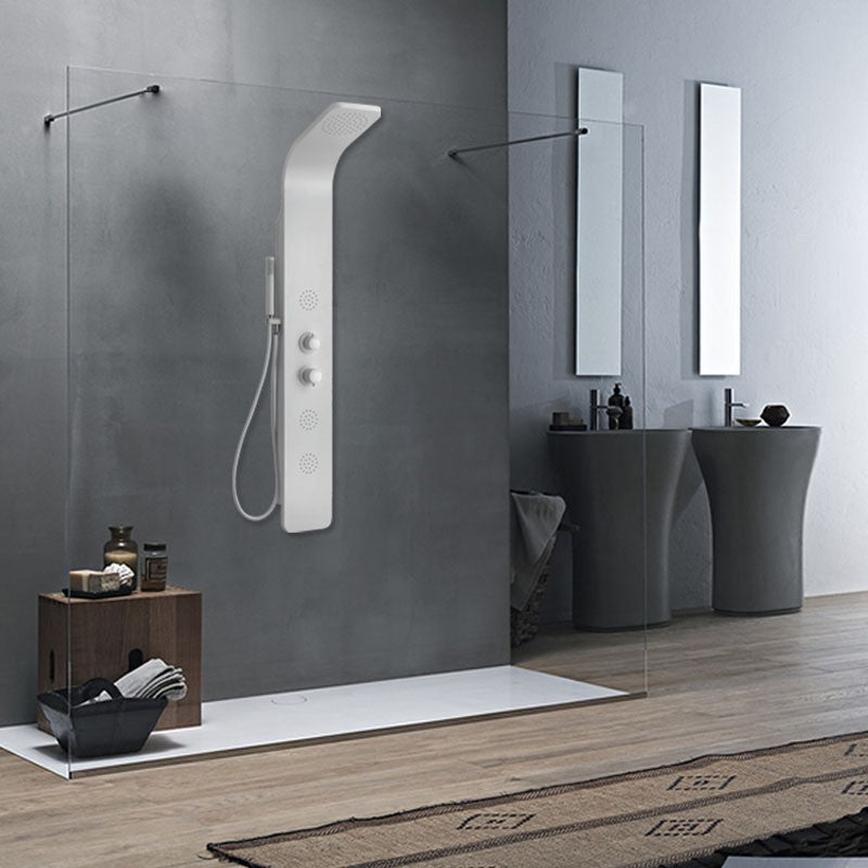 Pannello Doccia Miscelatore Meccanico Nives in Alluminio Bianco - Spazio (25690228)