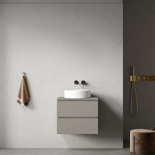 Mobile bagno sospeso 60 cm Grigio Cenere per Lavabo d'appoggio Senza Specchio - Fiji Paint Top