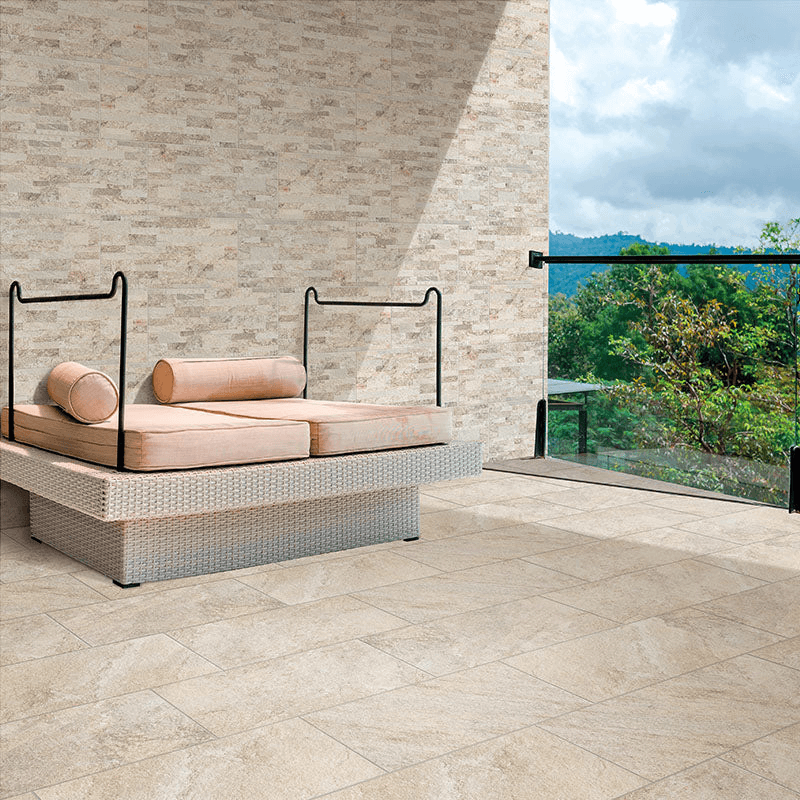 Gres Porcellanato Effetto Pietra 30.5x61 Roccia Sabbia - Soluzioni Tiles