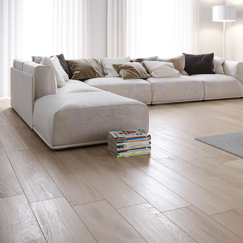 Natural Rectified Wood Effect Porcelain Stoneware 20x120 9.5mm Minmal Wood Olmo - Herberia