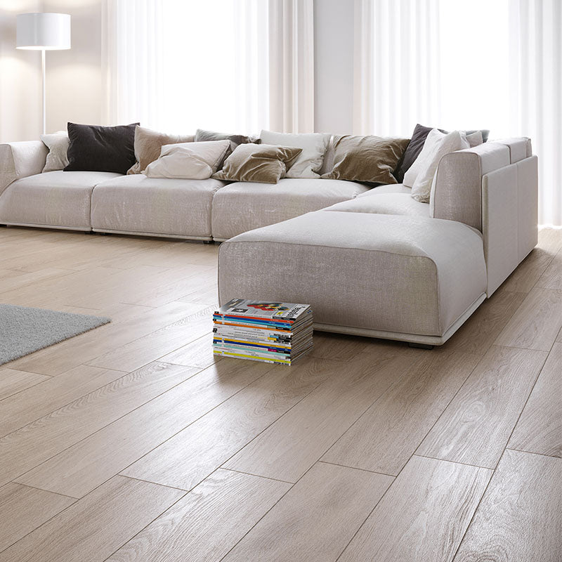 Natural Rectified Wood Effect Porcelain Stoneware 20x120 9.5mm Minmal Wood Olmo - Herberia