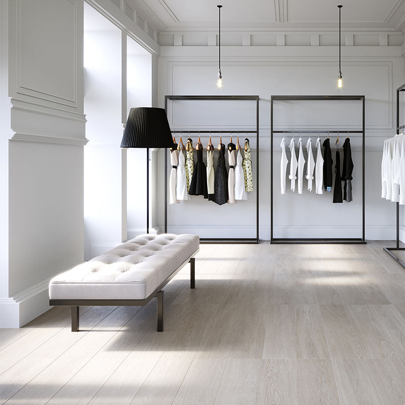 Natural Rectified Wood Effect Porcelain Stoneware 20x120 9.5mm Minmal Wood Pine - Herberia