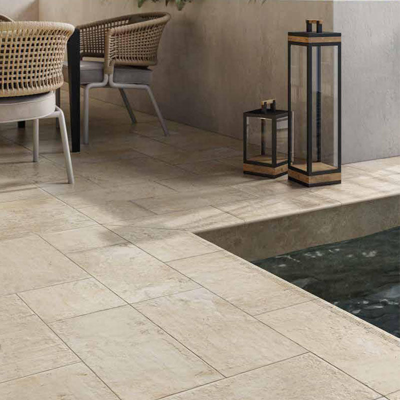 Gres Porcellanato Effetto Pietra Grip 25x50 Burgos Pietra Castello - Monocibec