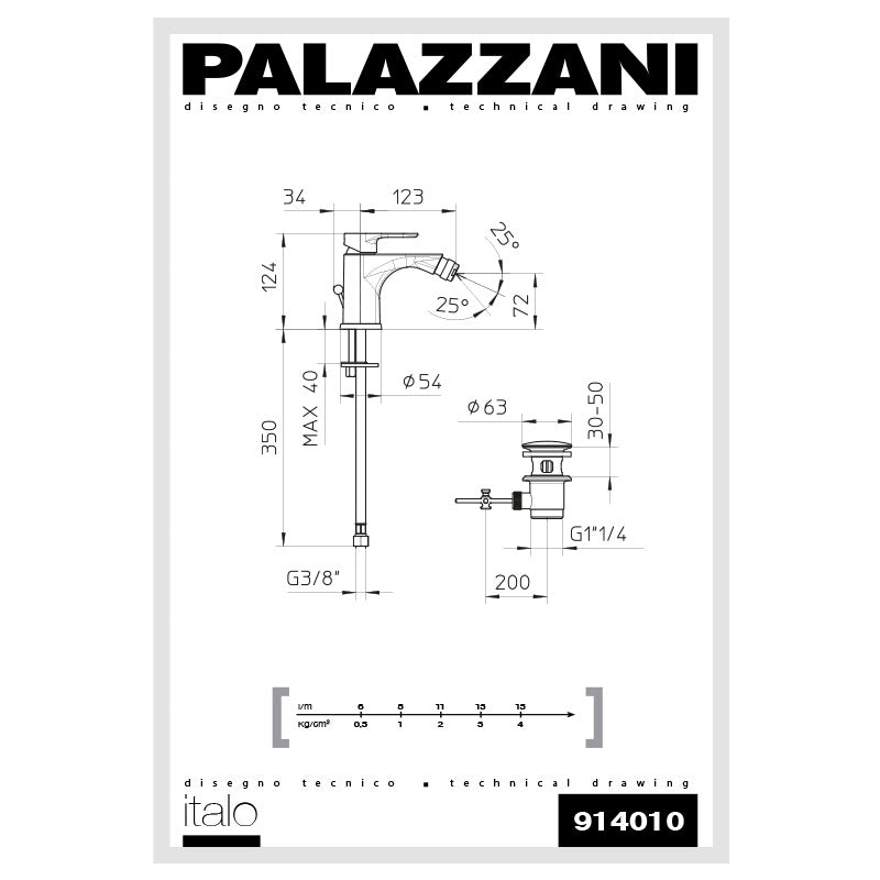 Miscelatore Bidet Con Piletta Cromo Italo - Palazzani