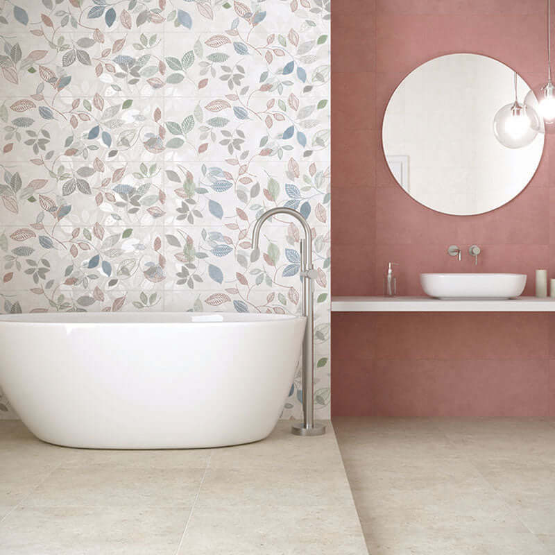 Rivestimento in Ceramica 33.3x100 Decoro Ramage Vibes - Herberia