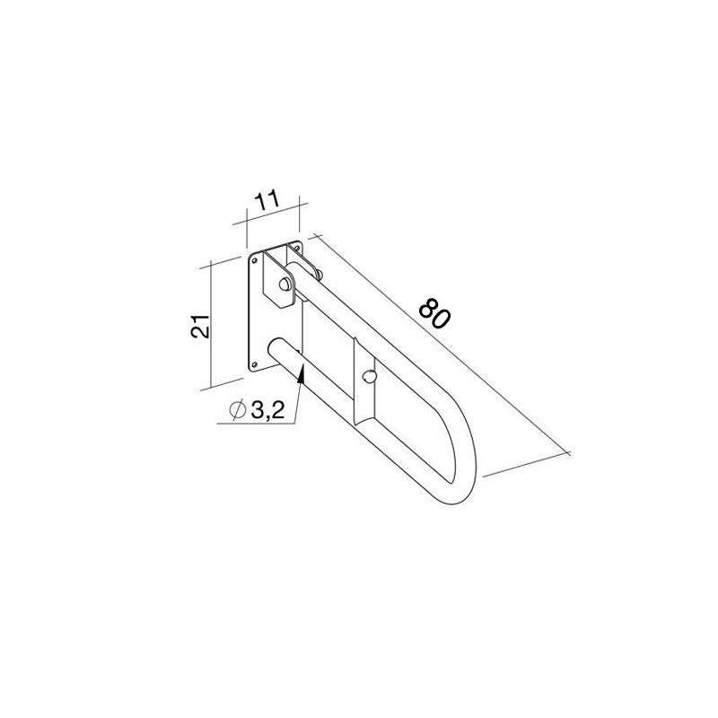 Barra Ribaltabile Acciaio Laccato Bianco 80 cm - Kdesign (25548547)
