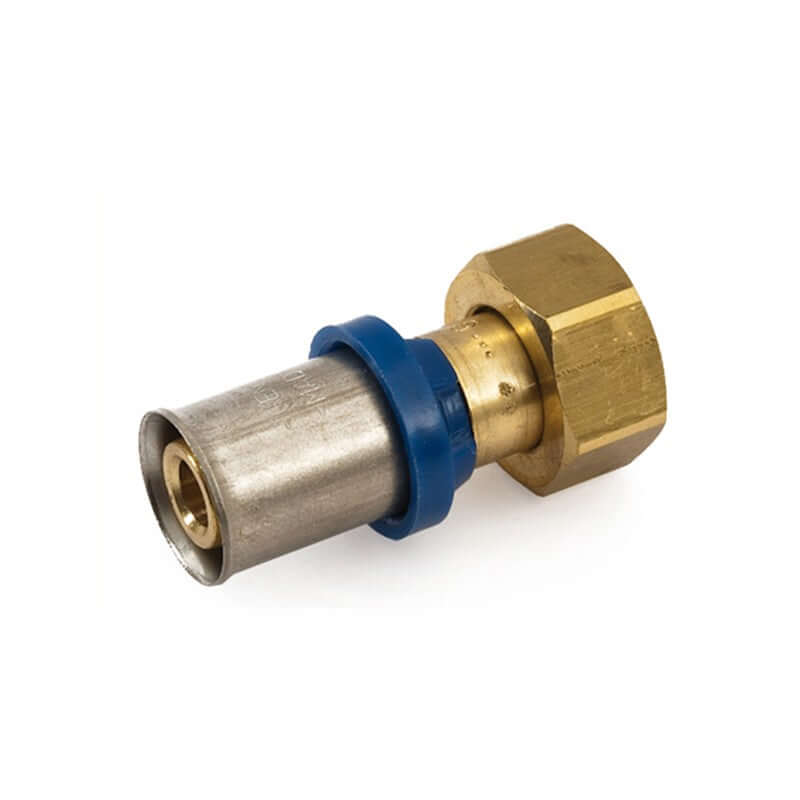 Connettore dritto Sede Piana con Girello e Guarnizione Ø 16x2.0 A Stringere Per Multistrato - General Fittings
