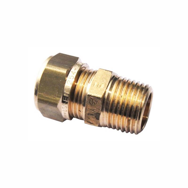 Raccordo Dritto Maschio Ø 1/2"x12 A Compressione Con Ogiva in Ottone - General Fittings