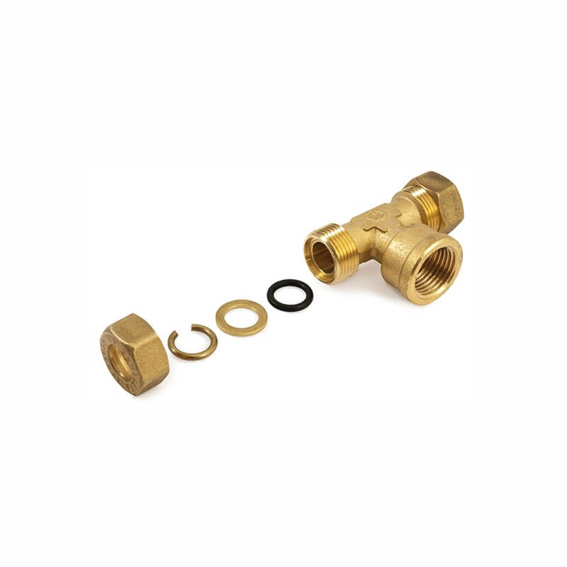 Raccordo a T Femmina Ø 12x1/2"x12 A Compressione Con Tenuta O-Ring - General Fittings