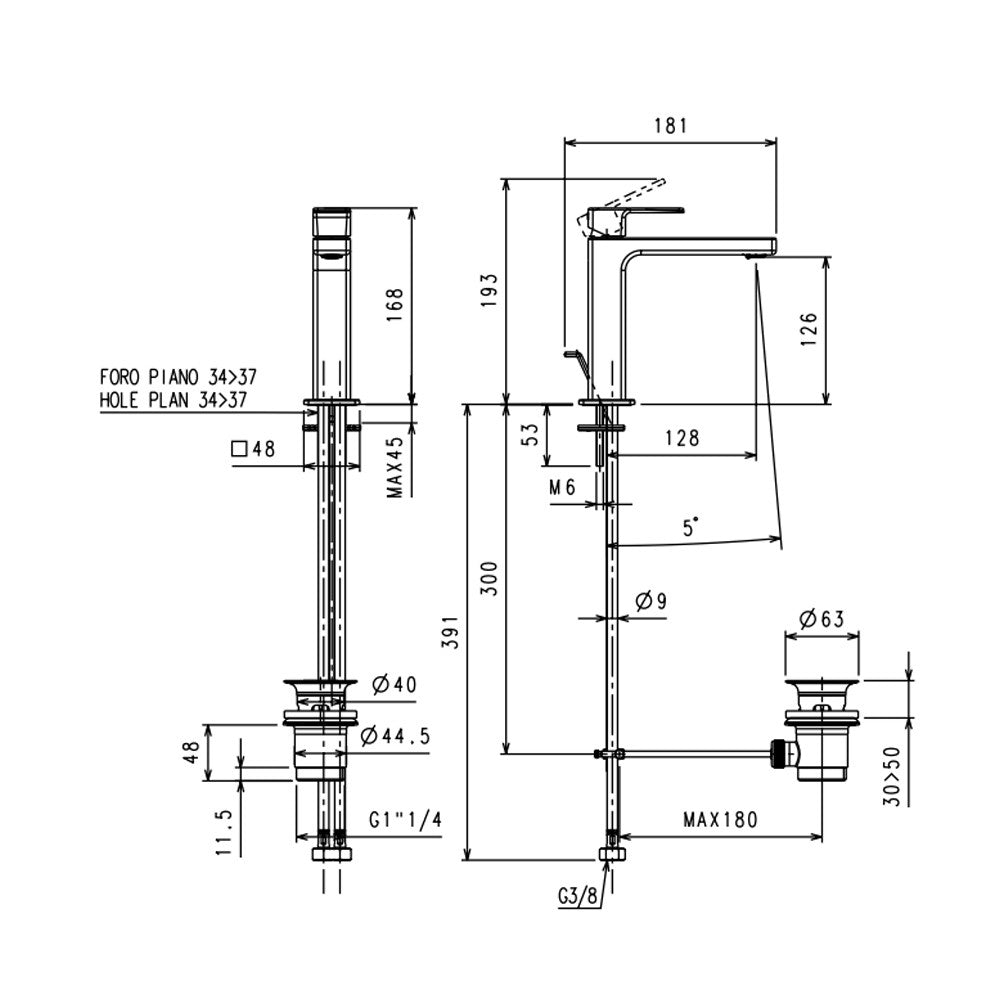 Miscelatore Lavabo Cromo Con Piletta Profili - La Torre (25674104)