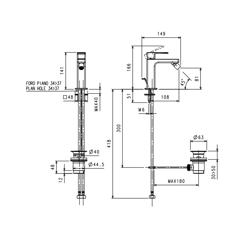 Miscelatore Bidet Cromo Con Piletta Profili - La Torre (25673339)