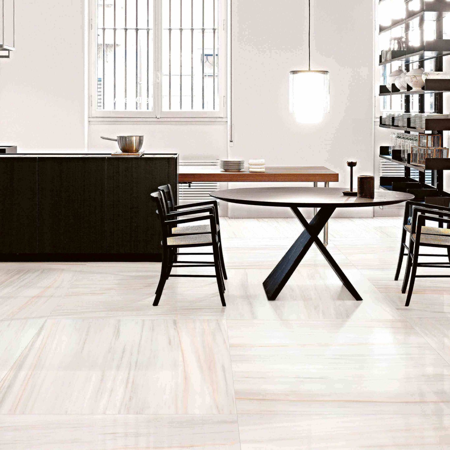 Gres Porcellanato Effetto Marmo Rettificato Lucido 120x120 6mm Ombre Dor̩e Les Origines de Rex - Florim