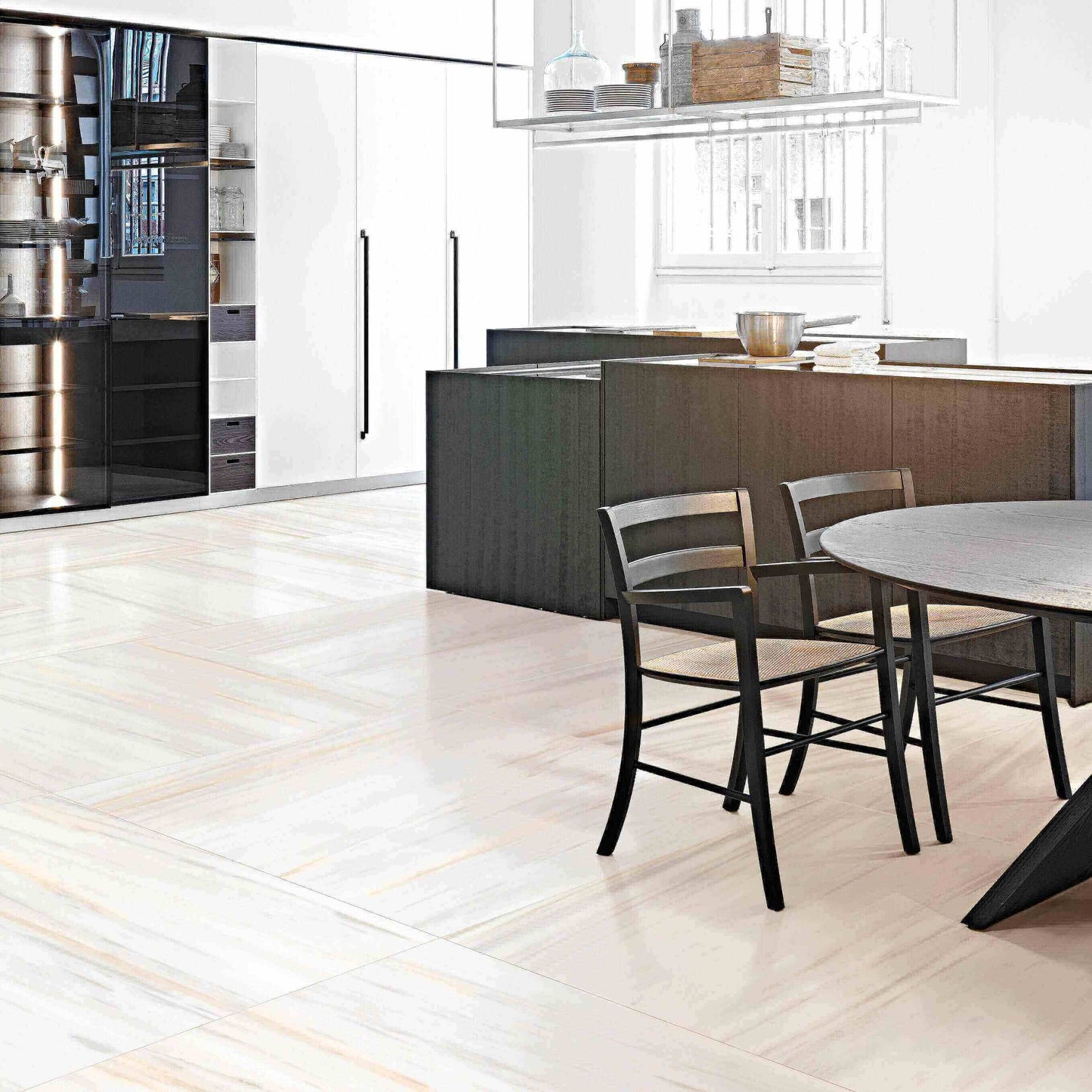 Gres Porcellanato Effetto Marmo Rettificato Lucido 120x120 6mm Ombre Dor̩e Les Origines de Rex - Florim