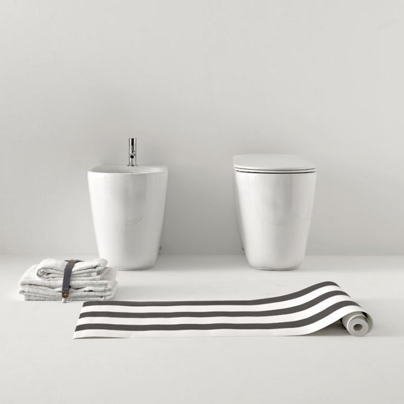 Coppia Sanitari Filo Muro Senza Brida Nolita Bianco con Coprivaso Slim Soft Close Incluso - Kerasan (25550647)