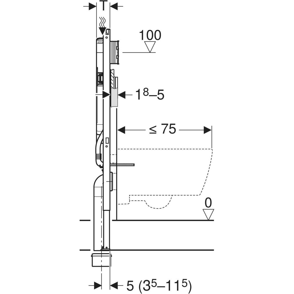 Modulo per Wc Duofix Sigma 8 Sospeso - Geberit