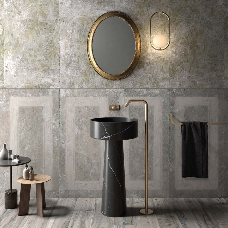 Decoro in Gres Porcellanato Effetto Cemento Rettificato Naturale 60x120 8.5mm Boiserie Grey Ghost - ABK