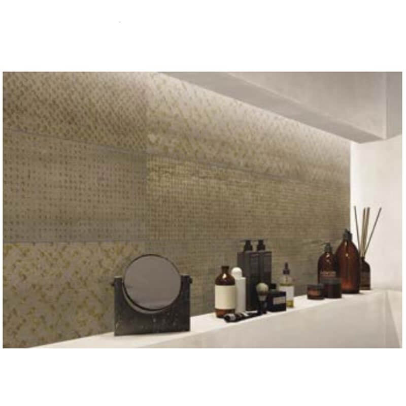Decoro in Gres Porcellanato Effetto Pietra Rettificato Naturale 20x120 8.5mm Mix Brass Oxide - Gardenia Orchidea