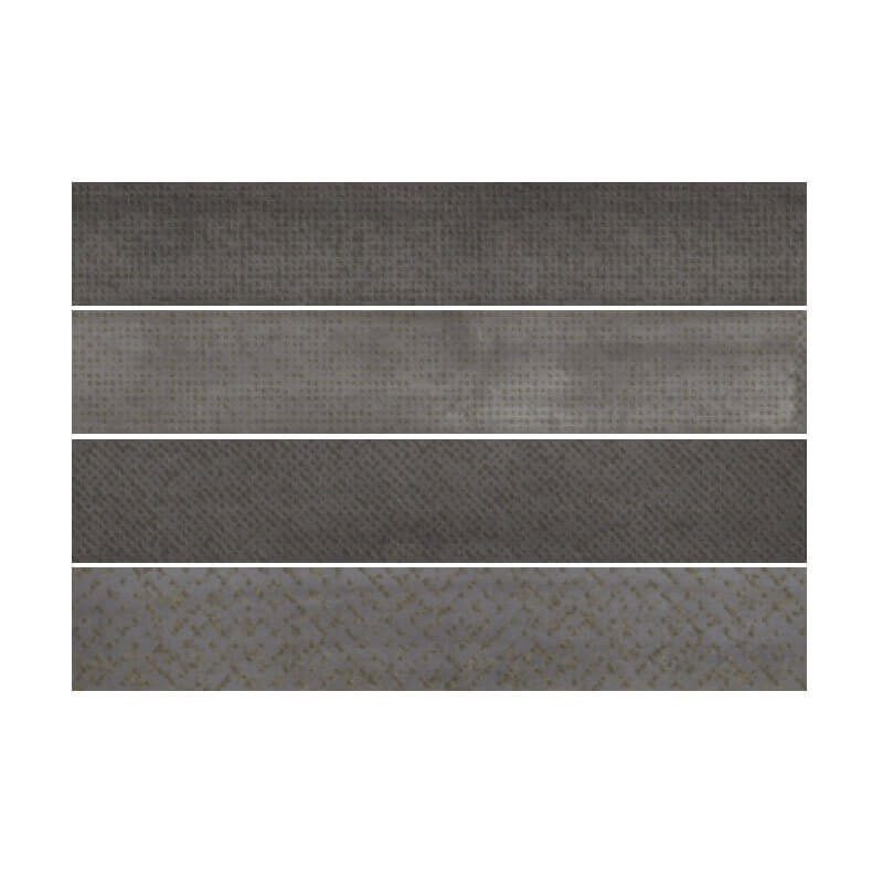 Decoro in Gres Porcellanato Effetto Pietra Rettificato Naturale 20x120 8.5mm Mix Iron Steel Oxide - Gardenia Orchidea