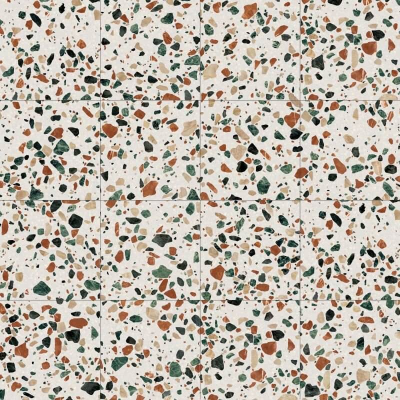 Decoro in Gres Porcellanato Effetto Pietra Rettificato Naturale 20x20 8.5mm Drops Multiwhite Play - ABK