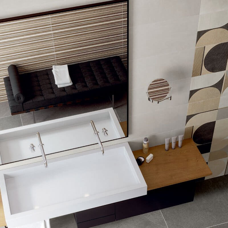 Decoro in Gres Porcellanato Effetto Pietra Rettificato Naturale 30x90 8mm Etna Decoro Futura Mix - Herberia