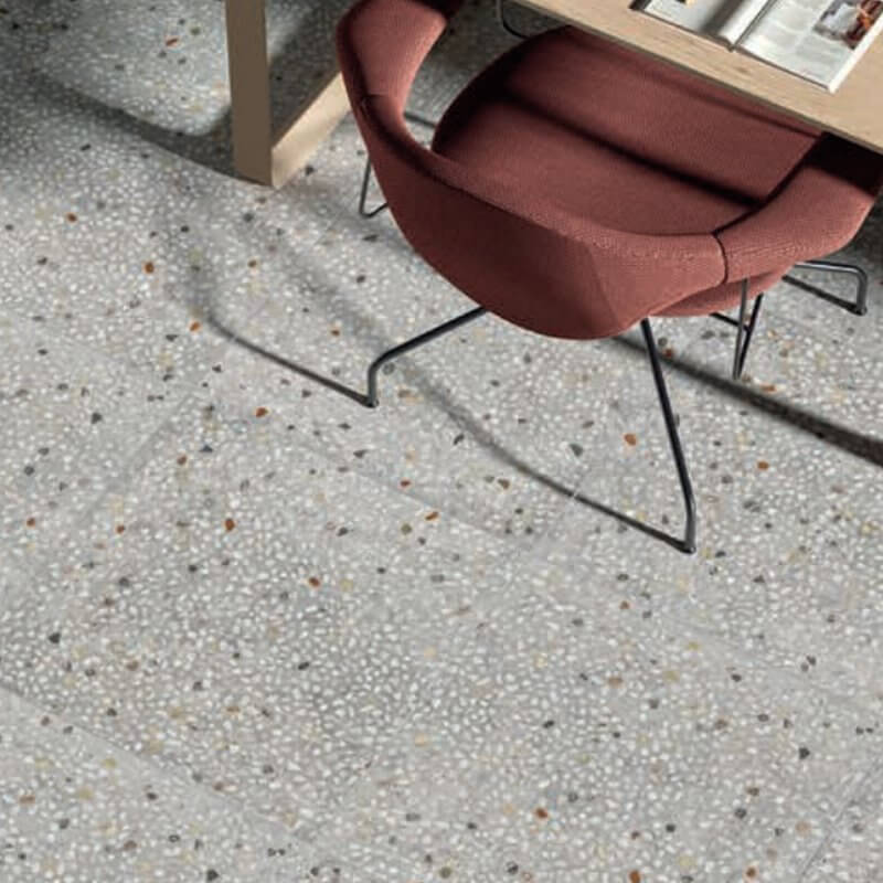 Decoro in Gres Porcellanato Effetto Pietra Rettificato Naturale 60x60 8.5mm Ghiaia Grigio Anima - Ariana