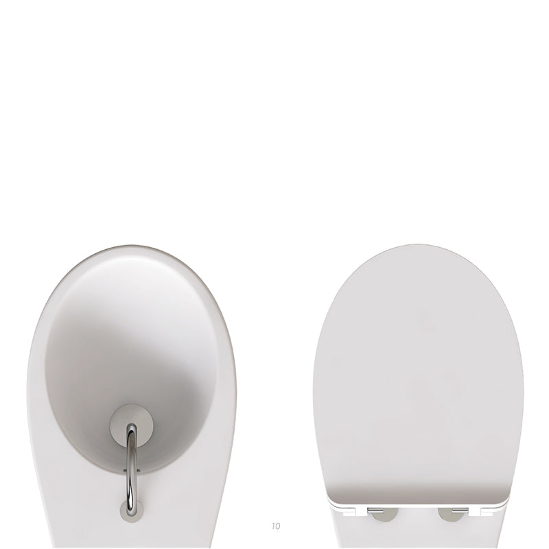 Vaso Sospeso Rimless Senza Brida Bianco Lucido Senza Coprivaso Gran Mascalzone - Domus Falerii