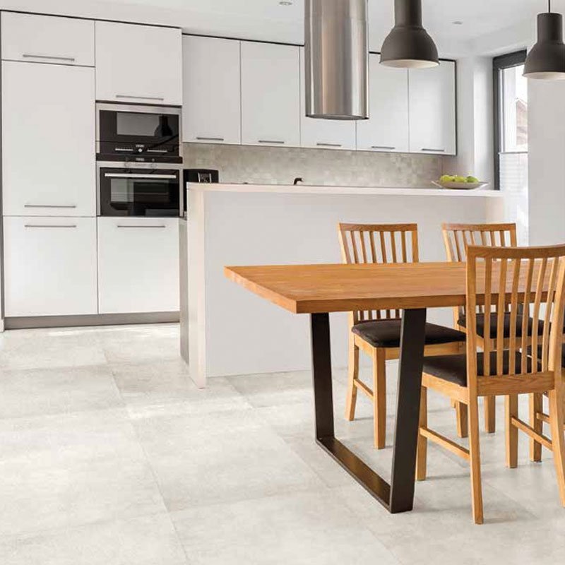 Gres Porcellanato Effetto Cemento 60x60 Bianco Marte - Soluzioni Tiles