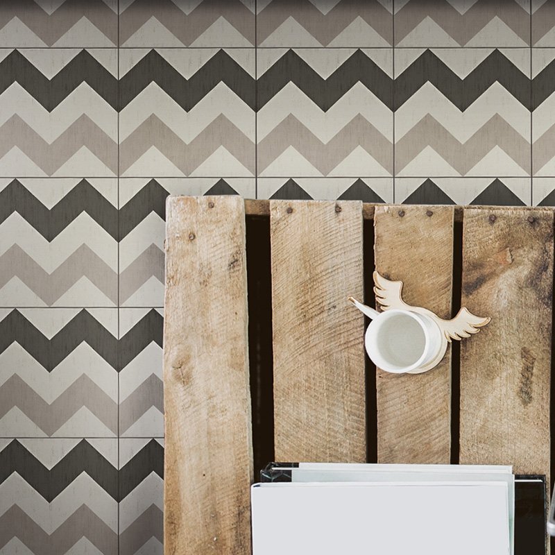 Gres Porcellanato Effetto Cemento Naturale 20x20 Chevron Ornamenta - Gammadue