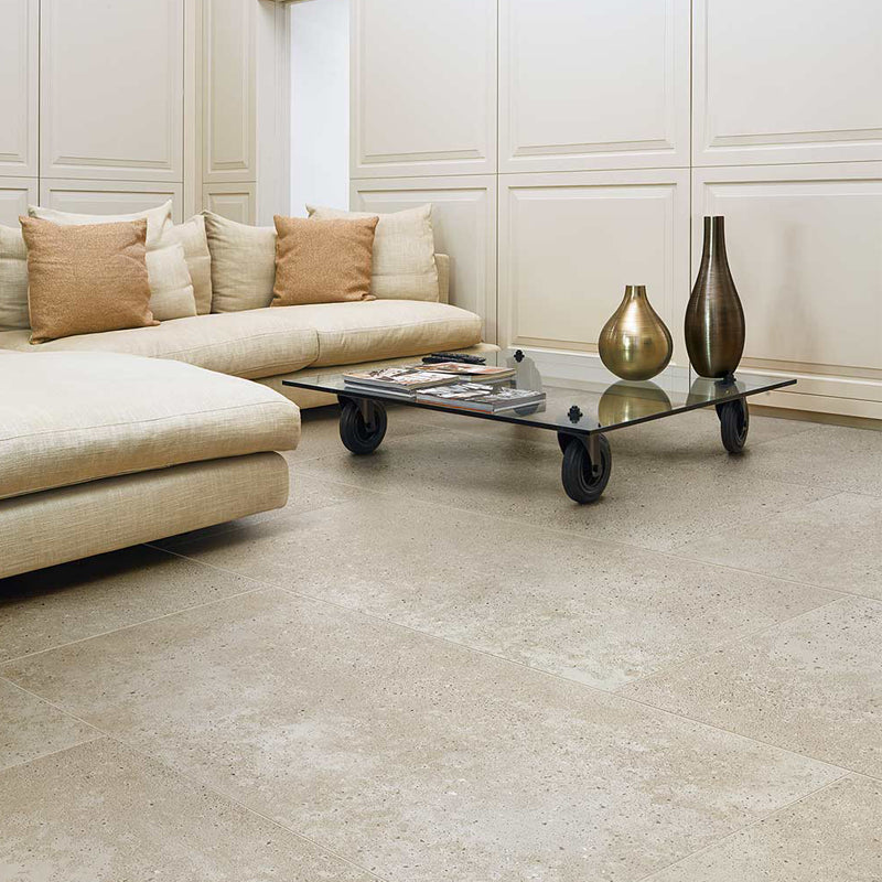 Gres Porcellanato Effetto Cemento Naturale 60x120 Tortora Material Stone - Florim
