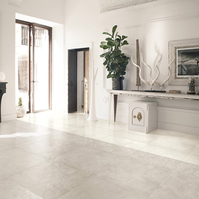 Gres Porcellanato Effetto Cemento Naturale 80x80 Grigio chiaro Walk - Gardenia Orchidea