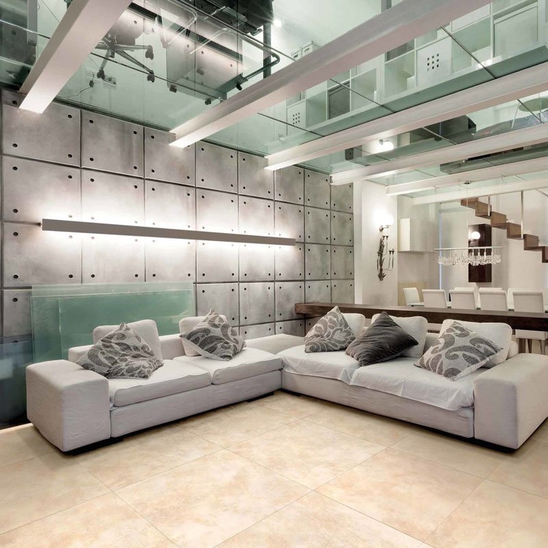 Gres Porcellanato Effetto Cemento Naturale 81x81 Beige Touch - Dado Ceramiche