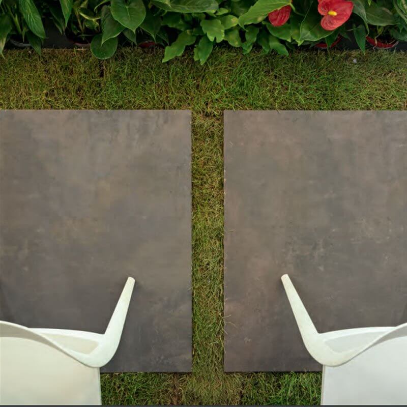 Gres Porcellanato Effetto Cemento Rettificato Grip 80x80 20mm Antracite Corten Make - Gardenia Orchidea