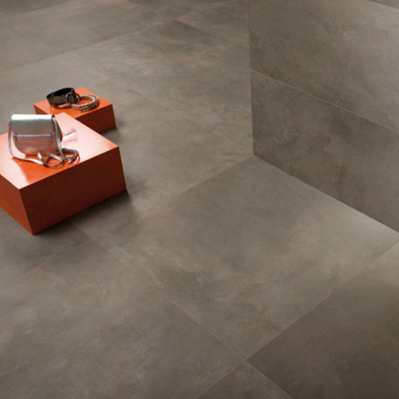 Gres Porcellanato Effetto Cemento Rettificato Grip 80x80 8.5mm Antracite Corten Make - Gardenia Orchidea