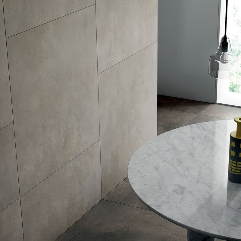 Gres Porcellanato Effetto Cemento Rettificato Grip 80x80 8.5mm Grigio Corten Make - Gardenia Orchidea
