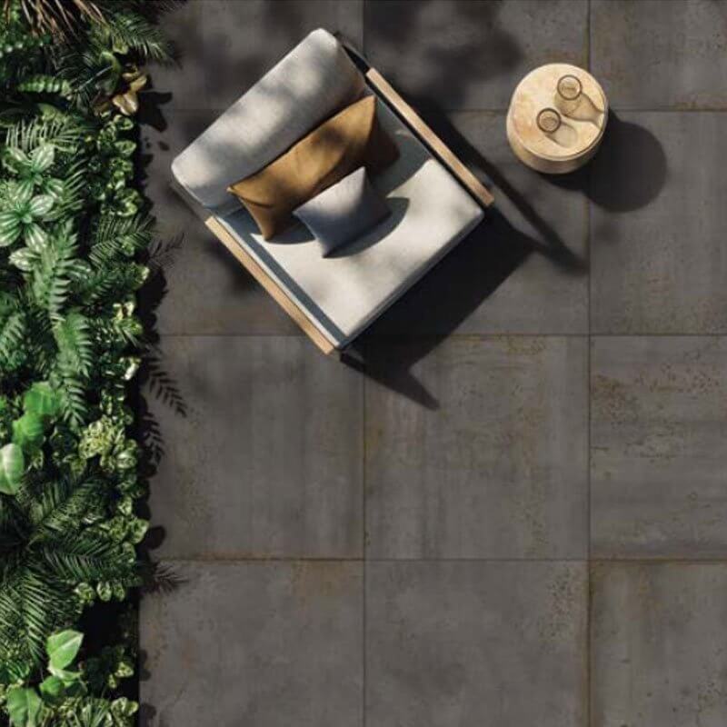 Gres Porcellanato Effetto Cemento Rettificato Grip 80x80 8.5mm Iron Oxide - Gardenia Orchidea