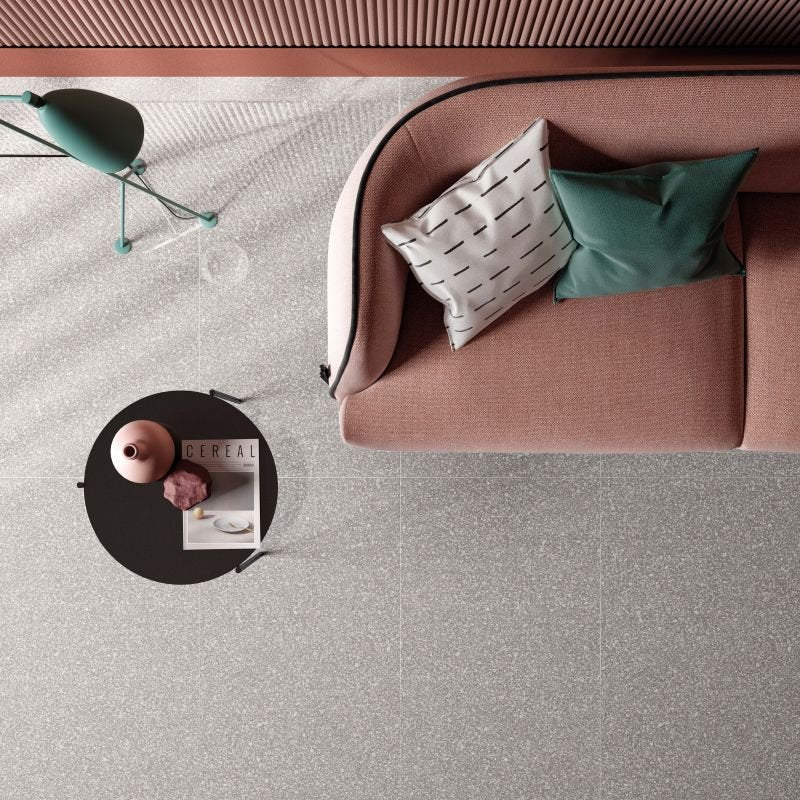 Gres Porcellanato Effetto Cemento Rettificato Lappato 90x90 8.5mm Dots Grey Blend - ABK