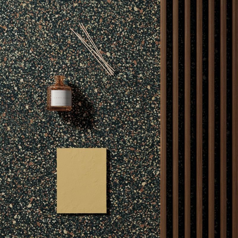 Gres Porcellanato Effetto Cemento Rettificato Lappato 90x90 8.5mm Dots Multiblack Blend - ABK