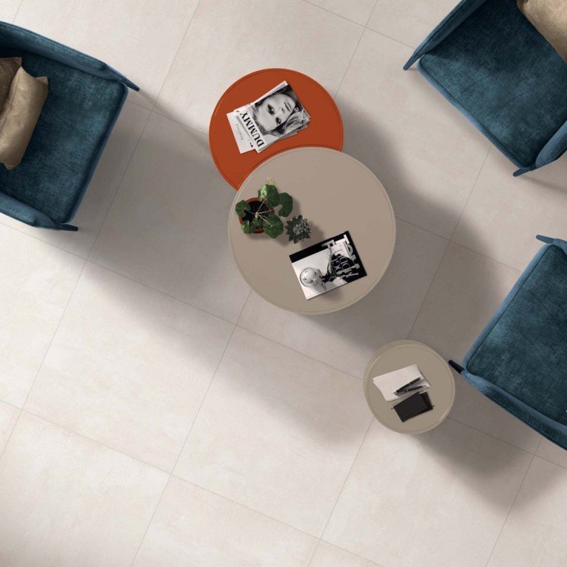 Gres Porcellanato Effetto Cemento Rettificato Naturale 120x120 8.5mm White Crossroad Chalk - ABK