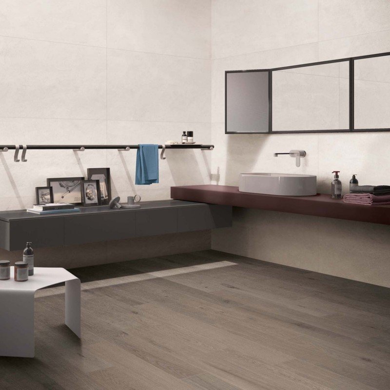 Gres Porcellanato Effetto Cemento Rettificato Naturale 120x120 8.5mm White Crossroad Chalk - ABK