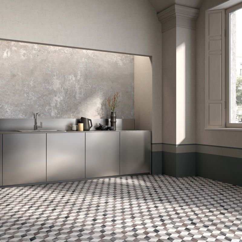 Gres Porcellanato Effetto Cemento Rettificato Naturale 30x120 8.5mm Grey Ghost - ABK