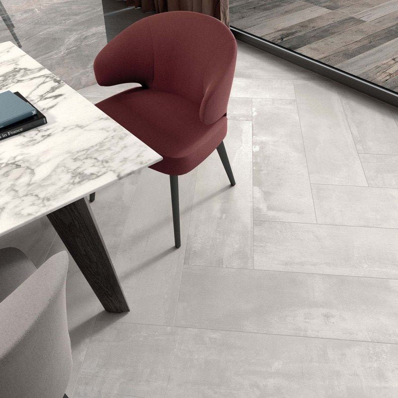 Gres Porcellanato Effetto Cemento Rettificato Naturale 30x120 8.5mm Pearl Interno 9 - ABK