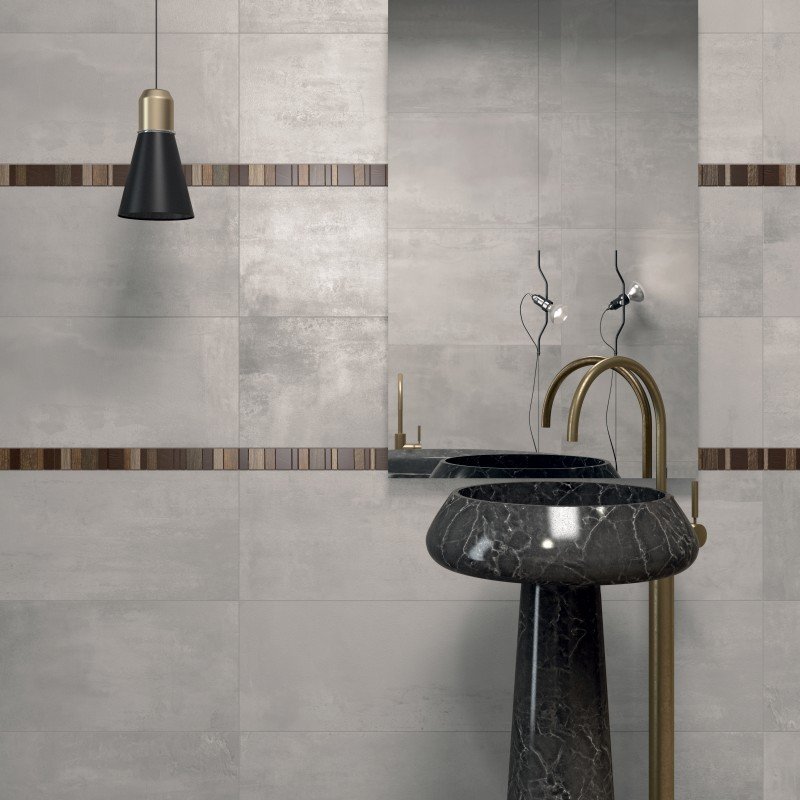 Gres Porcellanato Effetto Cemento Rettificato Naturale 30x120 8.5mm Pearl Interno 9 - ABK