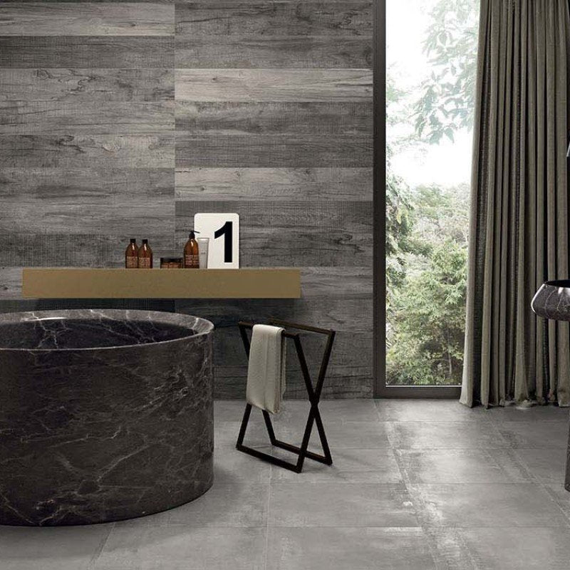 Gres Porcellanato Effetto Cemento Rettificato Naturale 30x120 8.5mm Pearl Interno 9 - ABK