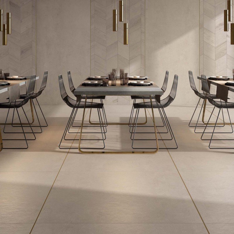 Gres Porcellanato Effetto Cemento Rettificato Naturale 30x34 9mm Sand Crossroad Chalk - ABK